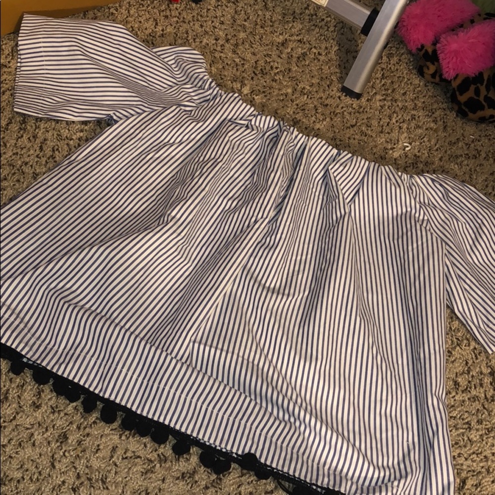 Stripped off the Shoulder Top